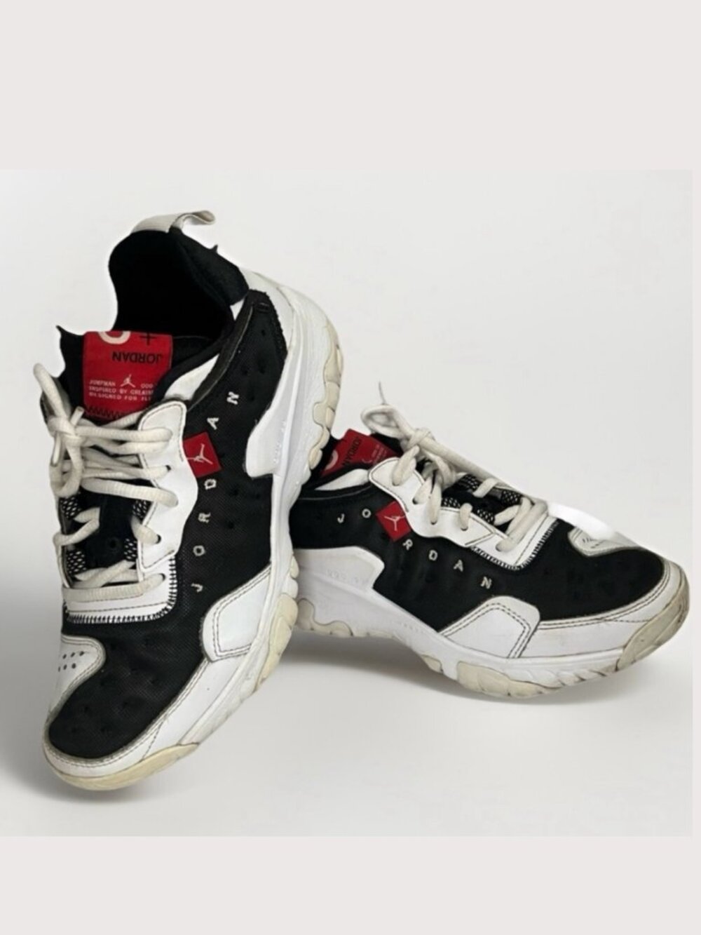 AIR JORDAN Delta 2 Chicago Bulls Sneakers Kids Sz 6 White Leather Mesh Comfy